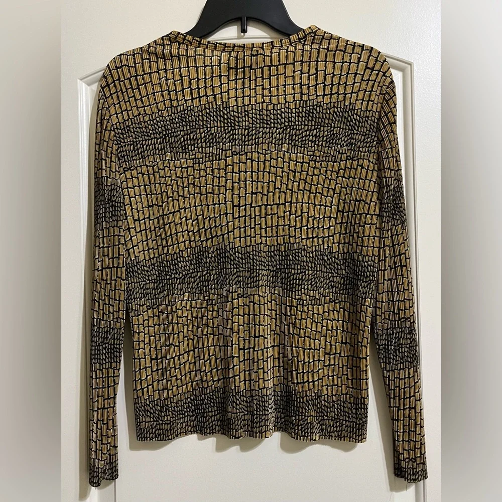 Notations 3 PIECES Black and Gold Brown Cardigan Tank Top Skirt Medium Small - Picture 4 of 13